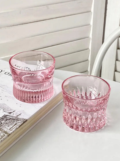 Pink Hand-engraved Crystal Glass Cups