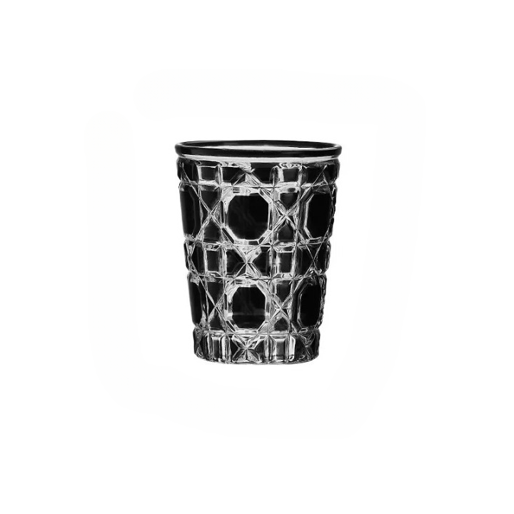 European Style Colorful Checkered Creative Hand-carved  Water Glass Tumbler Cups