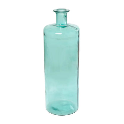 Teal Glass Vase, Nautical Home Decor