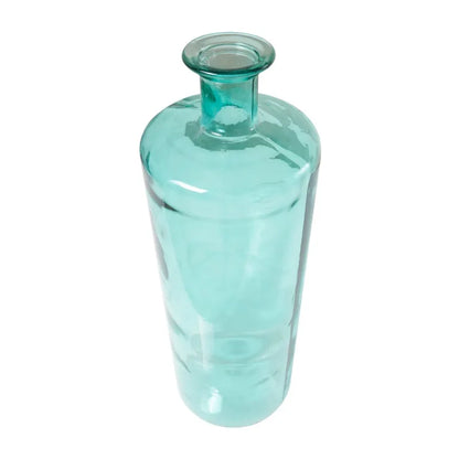 Teal Glass Vase, Nautical Home Decor