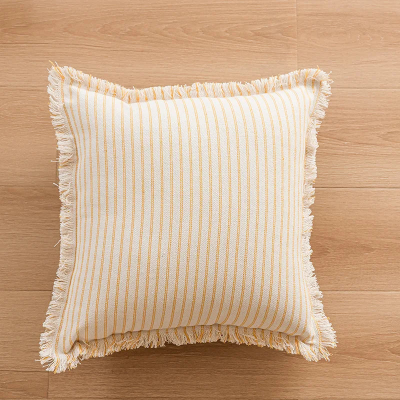 Yellow Sand Striped Pillow Case