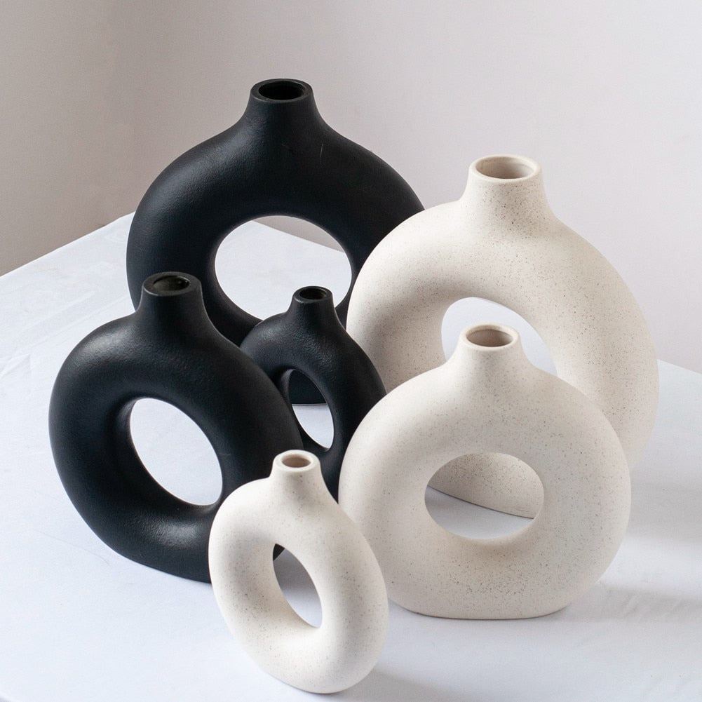 Circular Hollow Ceramic Vase