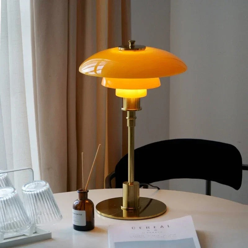 Vintage Amber Gold Table Lamp