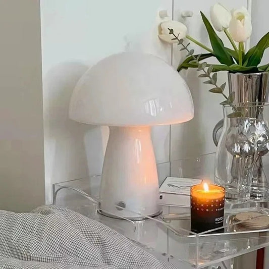 Retro White Mushroom Lamp