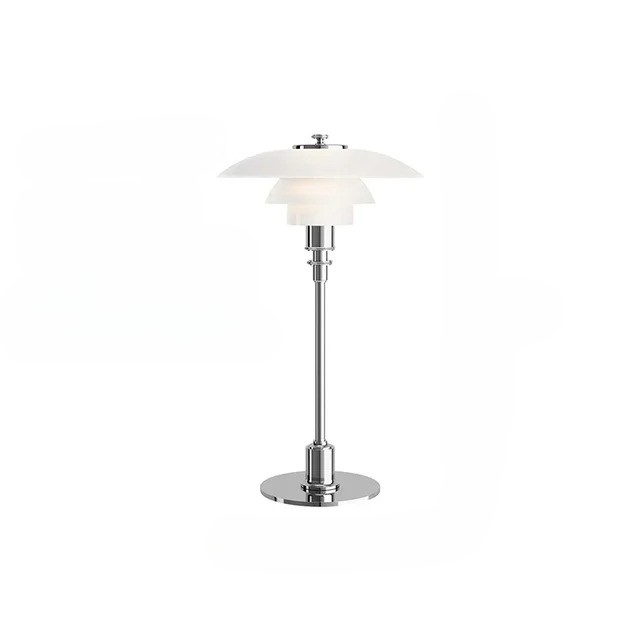 Minimalist Glass White Silver Table Lamp