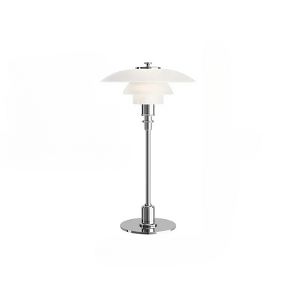 Minimalist Glass White Silver Table Lamp