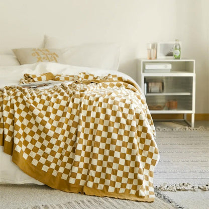 Checkered blanket for retro decor